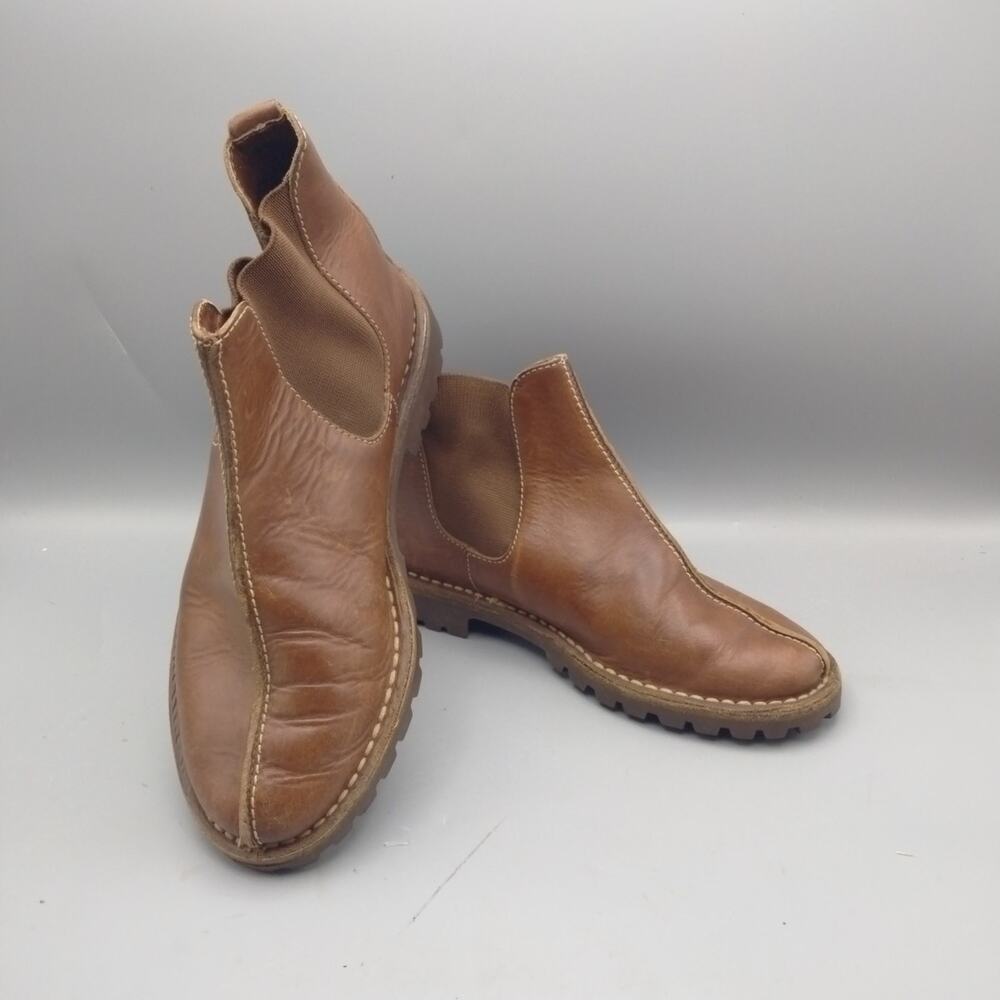 Cole Haan Brown Leather Chelsea Boho Western Chic Ankle Boots 6.5 Soft Women